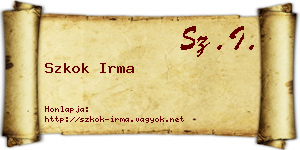 Szkok Irma névjegykártya